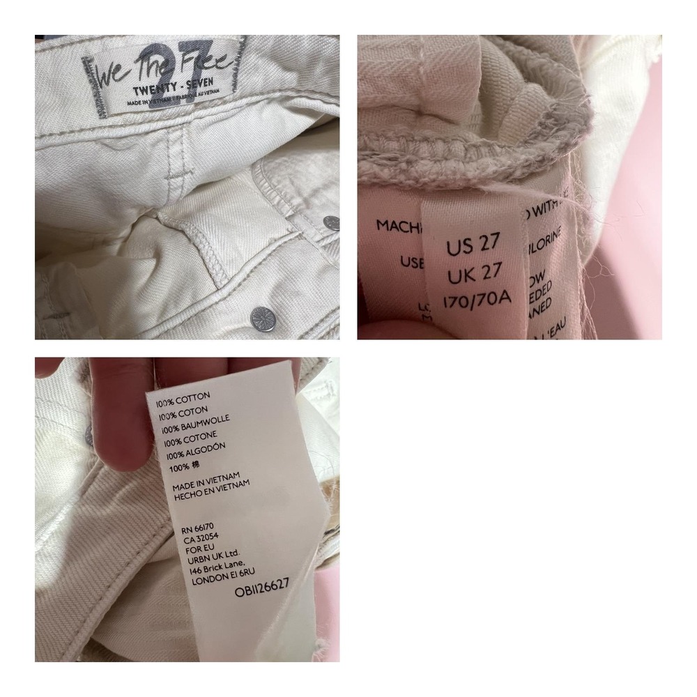 Free People We The Free Cream Frayed Denim Skirt Boho Western Festival US 27 - Picture 5 of 5
